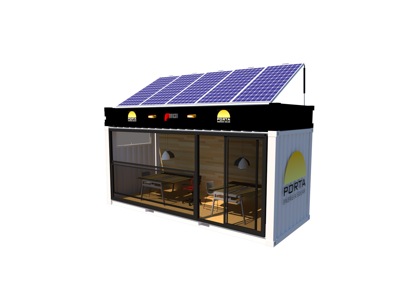 container solar para faena minera con modular solar roof del grupo porta